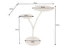 Side Table Ginkgo Double 56cm Metal Silver