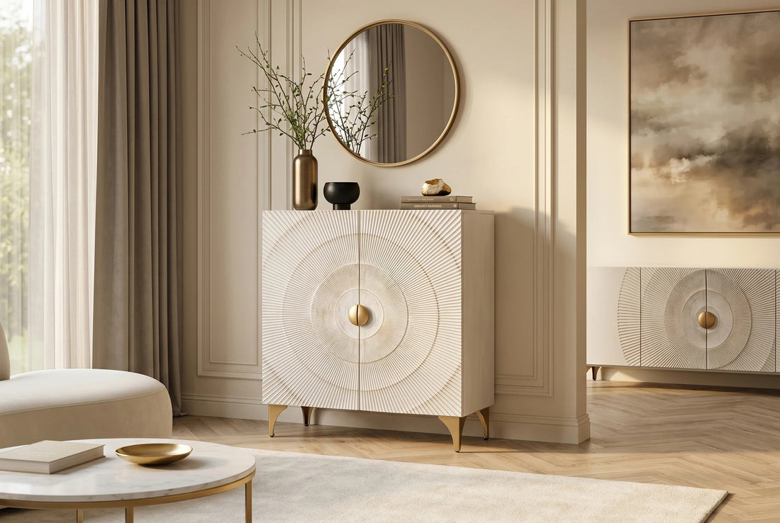 Cabinet Golden Eye 120cm Mango Wood White