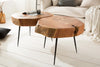 Coffee Table Goa 60cm Acacia Wood Natural Metal Legs