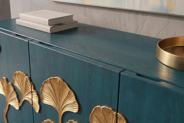 Sideboard Ginkgo 160cm Mango Wood Turquoise
