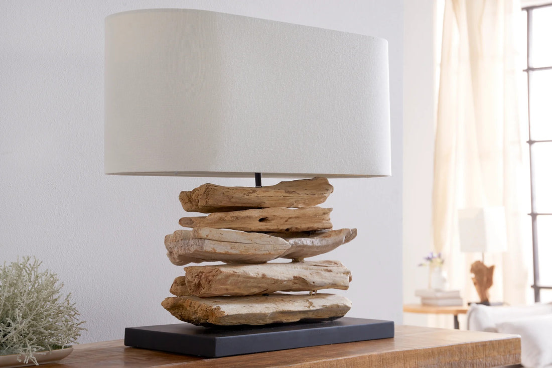 Table Lamp Riverine II 50cm Driftwood Beige