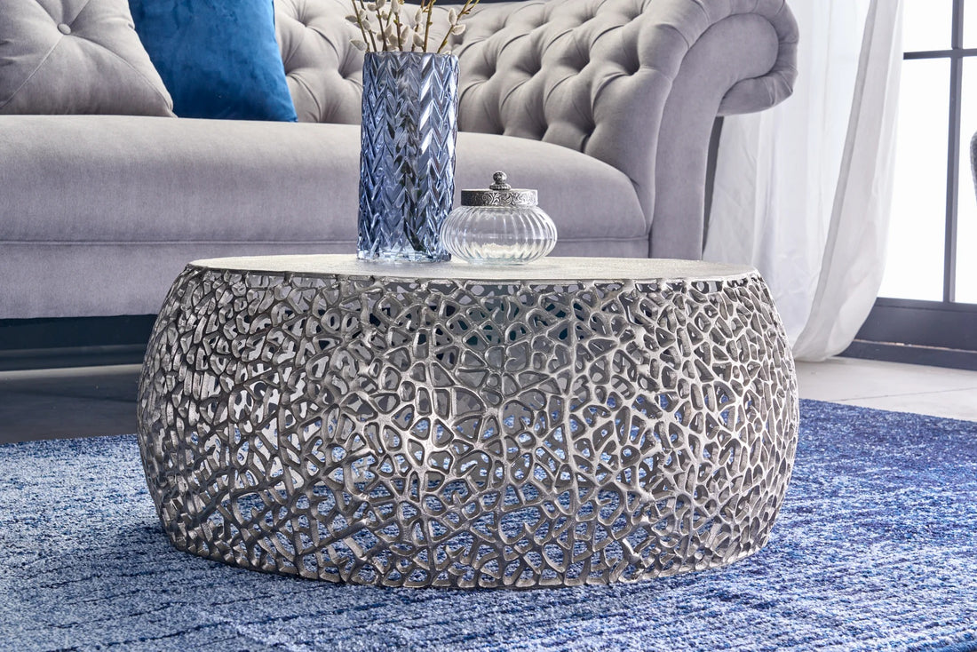 Coffee Table Ambrosia 73cm Metal Silver