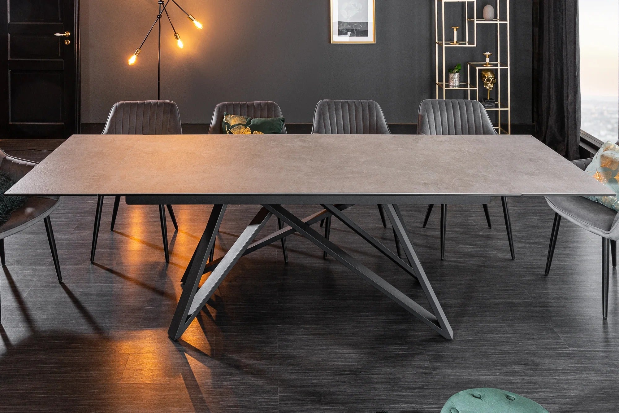 Dining Table Helios 180-220-260cm Ceramic Concrete Look