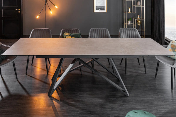 Dining Table Helios 180-220-260cm Ceramic Concrete Look