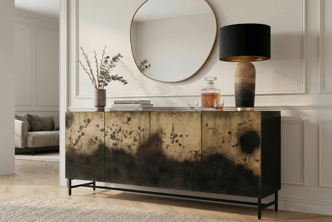 Sideboard Oxid 177cm Mango Wood Black Gold