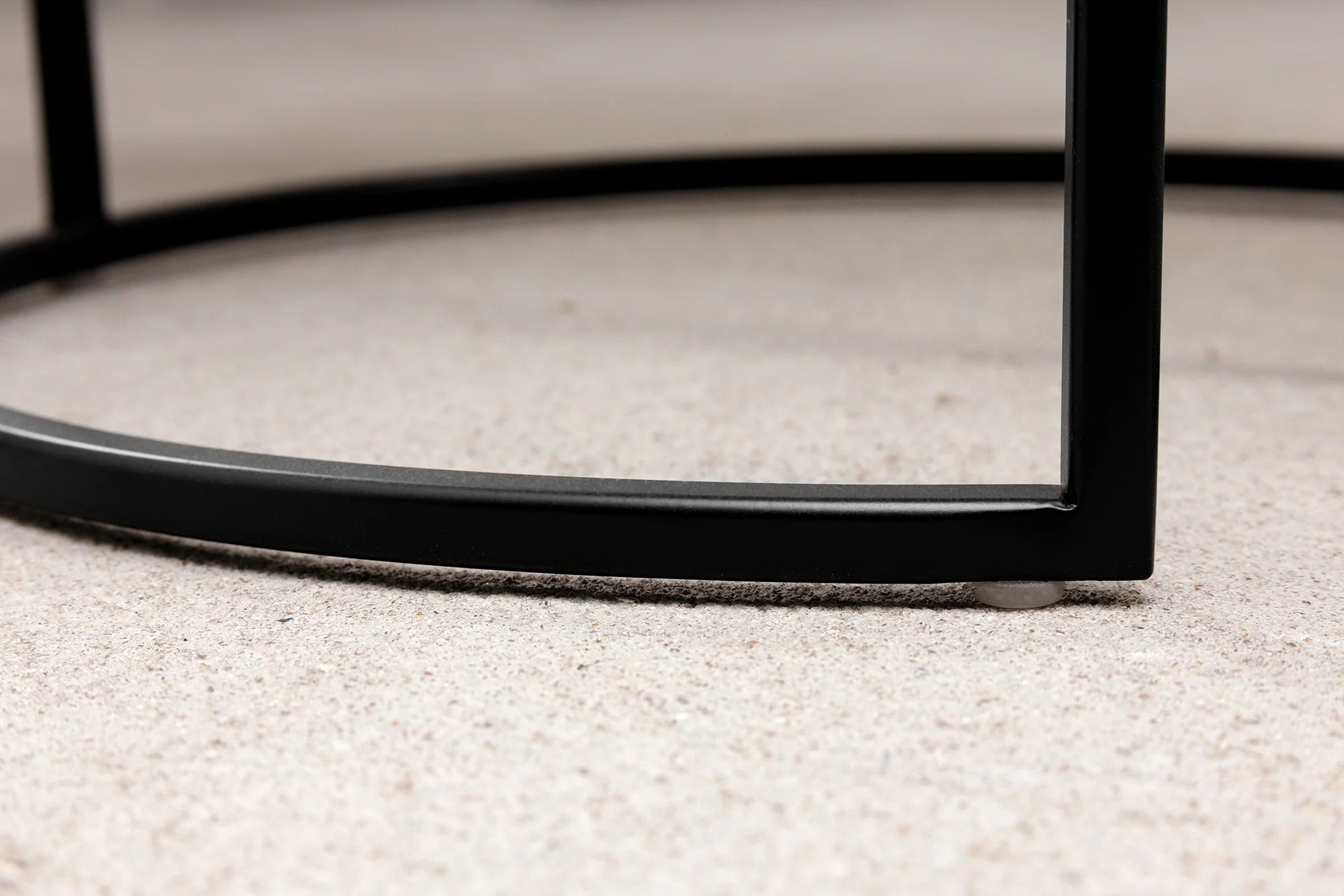 Set Of 2 Round Side Tables Elements 45cm/55cm Marble Grey