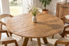 Round Dining Table Art Wood 140cm Mango Wood Brown