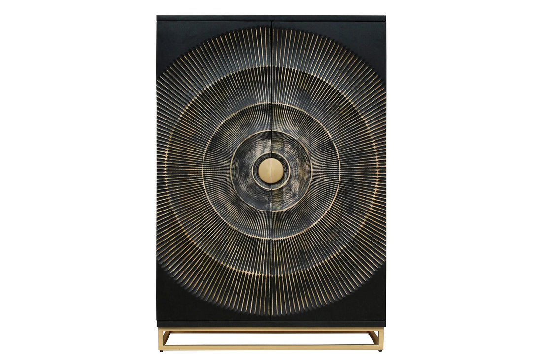 Bar Cabinet Golden Eye 140cm Mango Wood Black