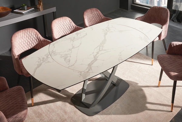 Dining Table Astral 130-190cm Ceramic White
