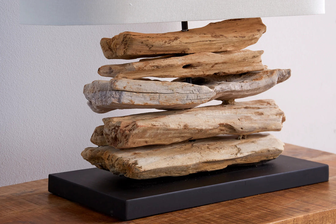 Table Lamp Riverine II 50cm Driftwood Beige