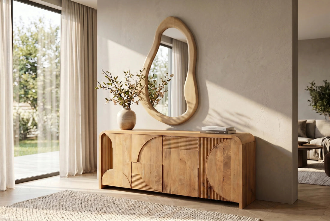 Mirror Organic 130cm Mango Wood Natural