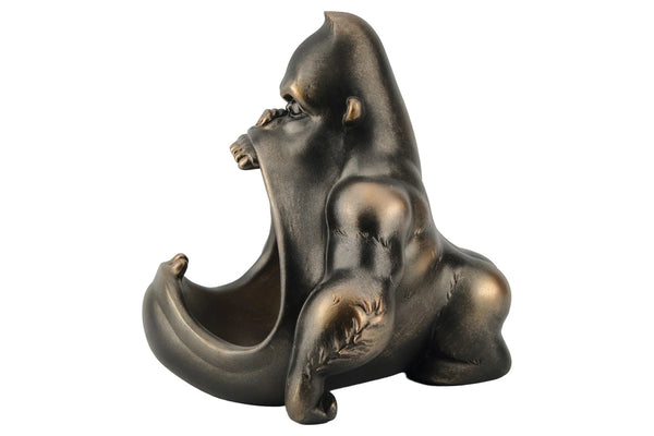 Decoration Bowl King Ape 23cm Polyresin Bronze