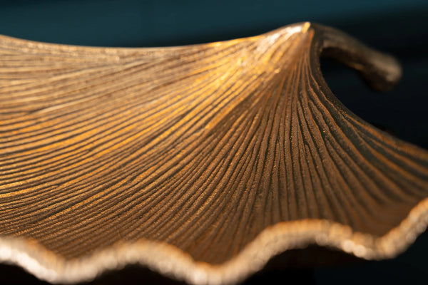 Decorative Bowl Ginkgo 33cm Metal Gold
