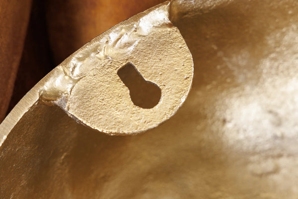 Wall Sculpture Skull 40cm Metal Gold