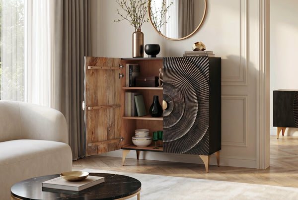 Cabinet Golden Eye 120cm Mango Wood Black