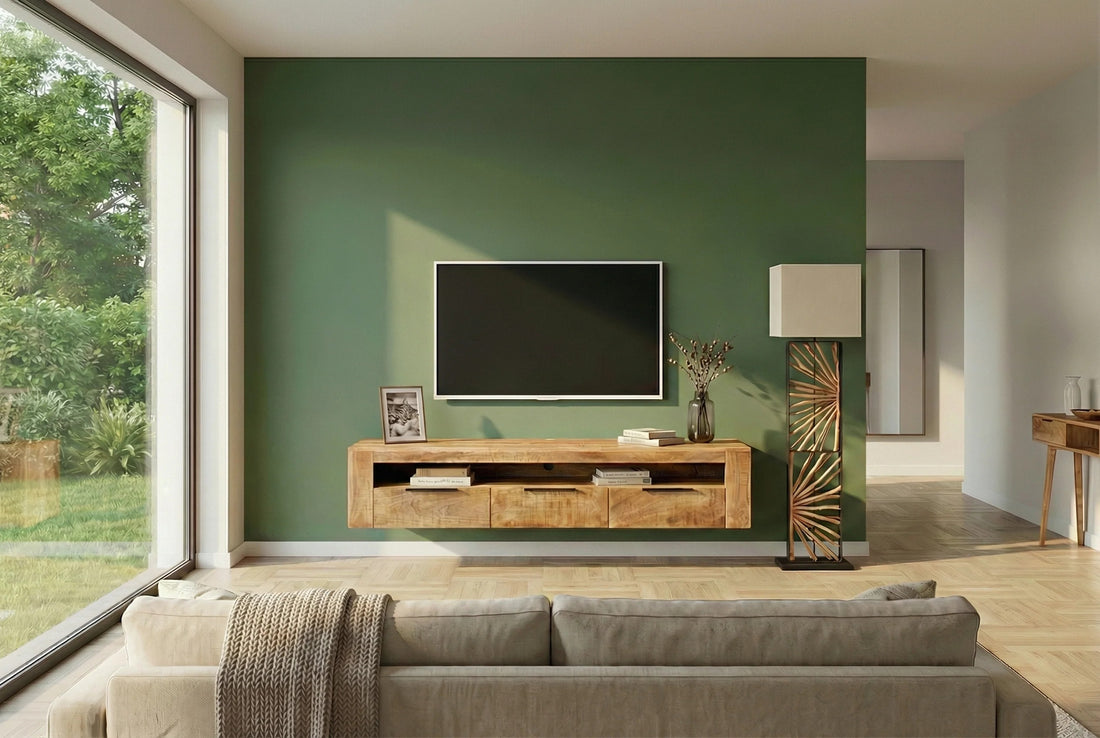Floating TV Stand Blacksmith 160cm Mango Wood Natural