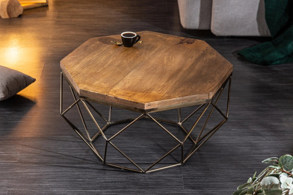 Round Coffee Table Diamond 70cm Mango Wood Brown