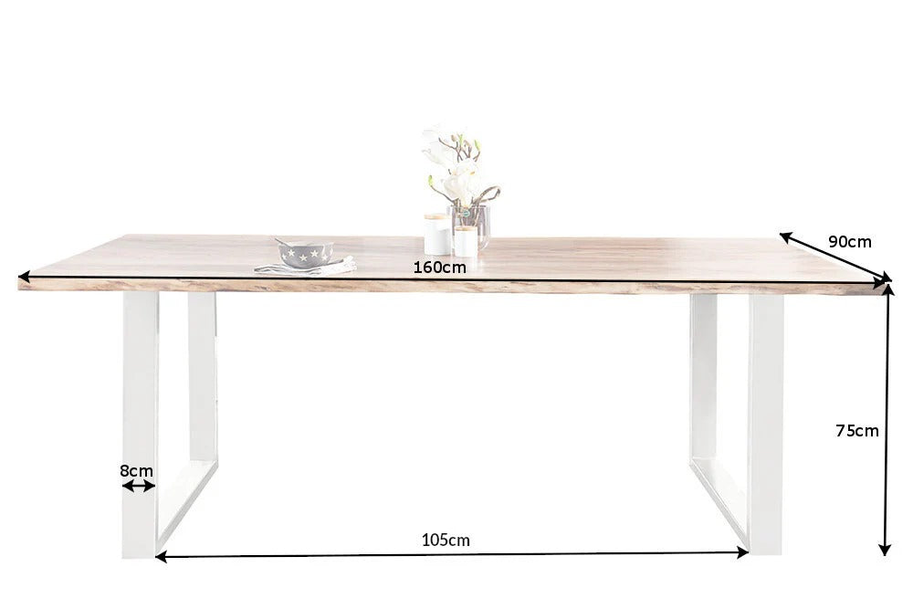 Dining Table Monolith 160cm Acacia Wood Honey