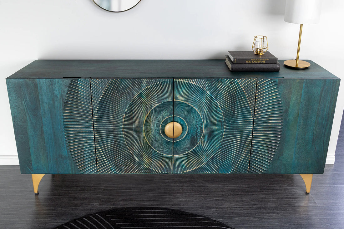 Sideboard Golden Eye 177cm Mango Wood Turquoise