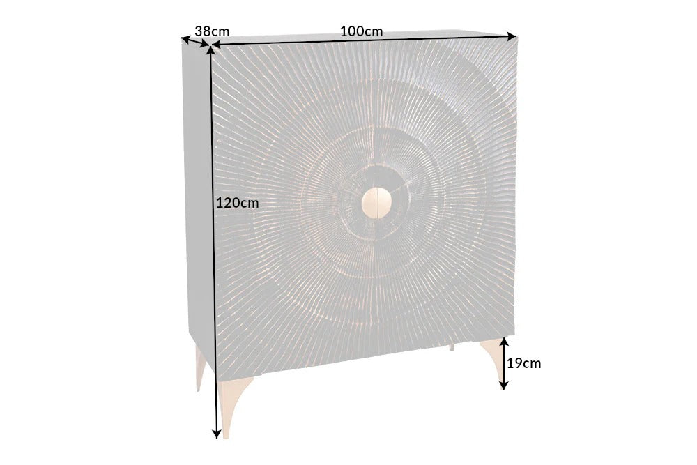 Cabinet Golden Eye 120cm Mango Wood Black