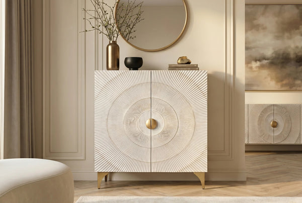 Cabinet Golden Eye 120cm Mango Wood White