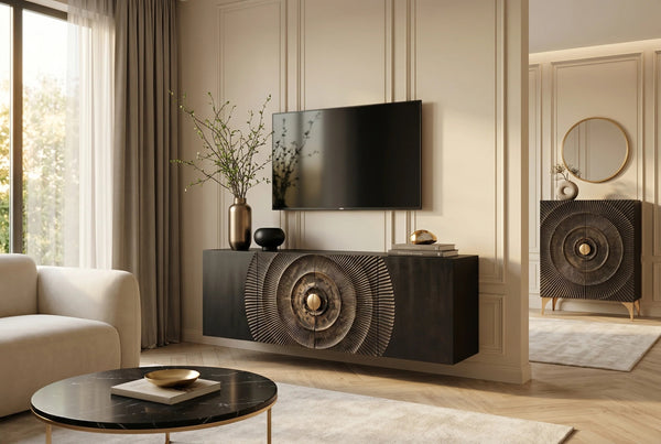 Floating Sideboard Golden Eye 177cm Mango Wood Black