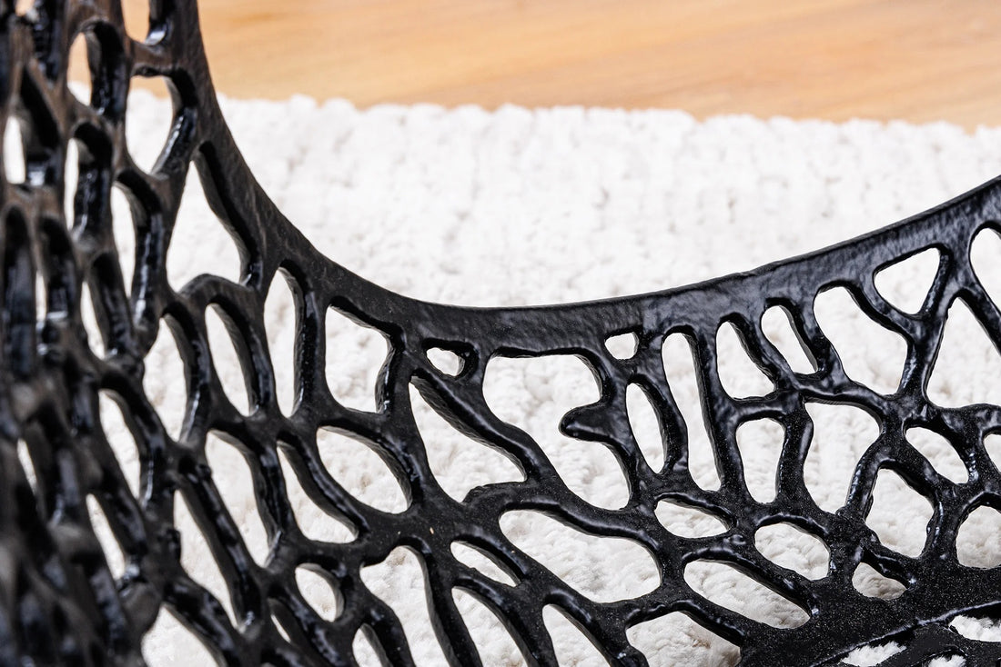 Round Coffee Table Ambrosia 74cm Metal Black Glass