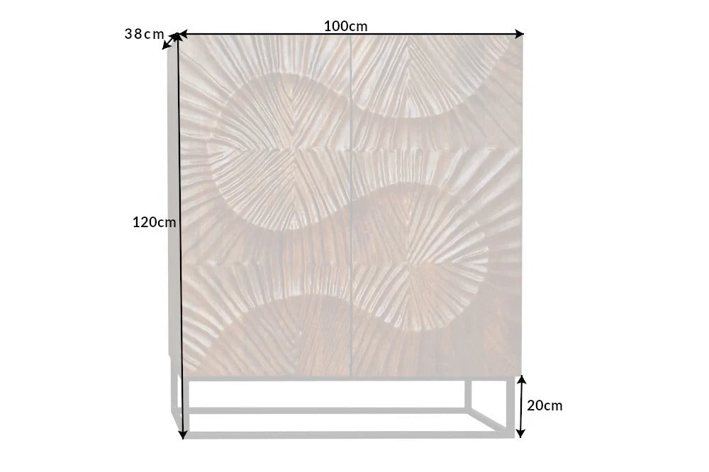 Cabinet Fossil 120cm Mango Wood Brown