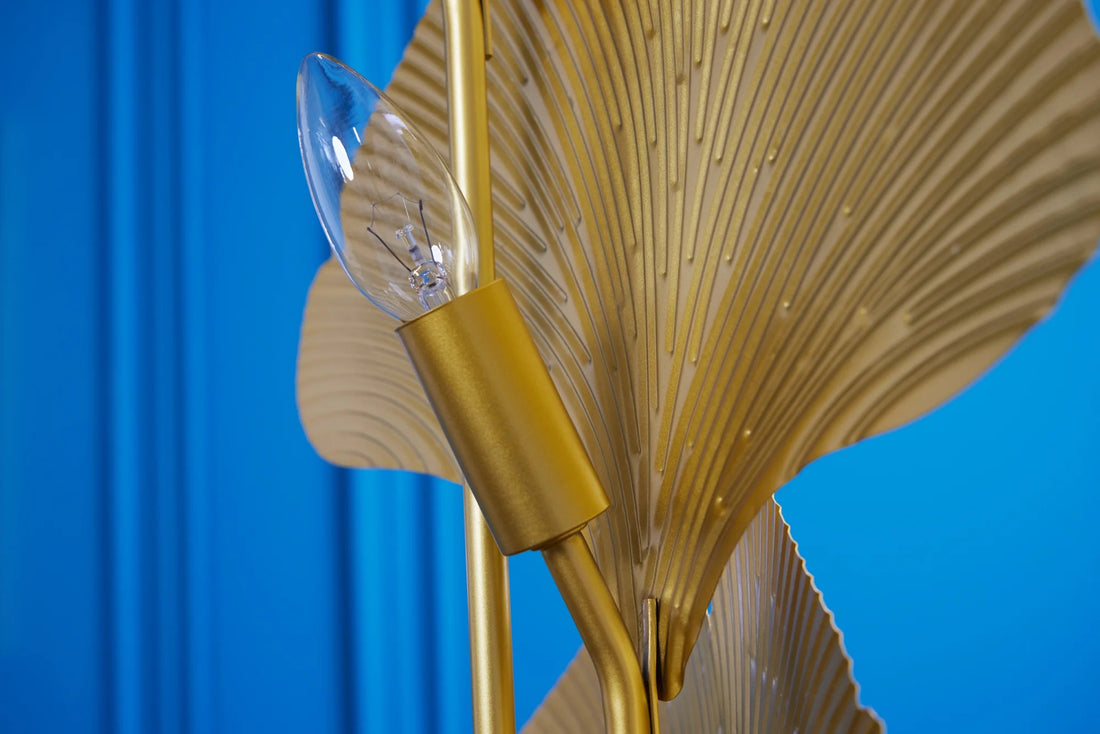 Floor Lamp Ginkgo 160cm Metal Gold