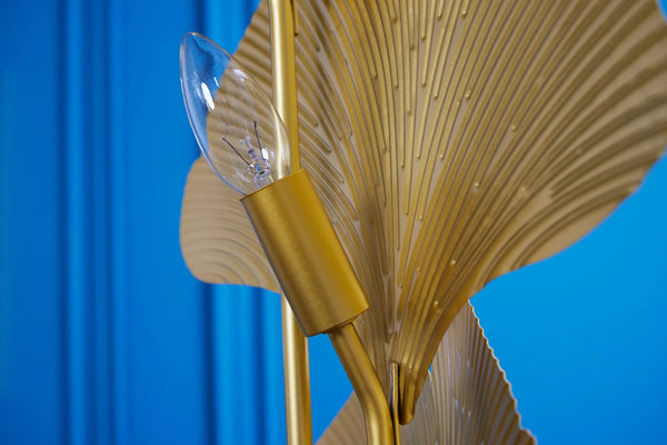 Floor Lamp Ginkgo 160cm Metal Gold