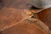 Round Coffee Table Mosaik 70cm Teak Wood Brown