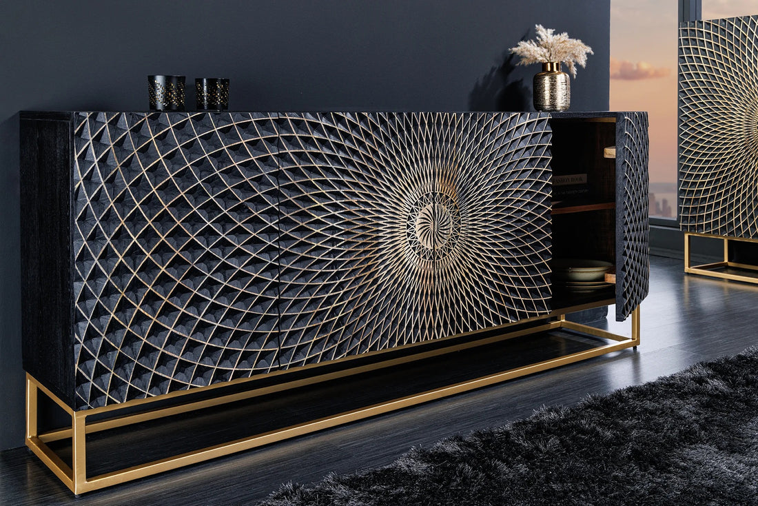 Sideboard Illusion 177cm Mango Wood Black