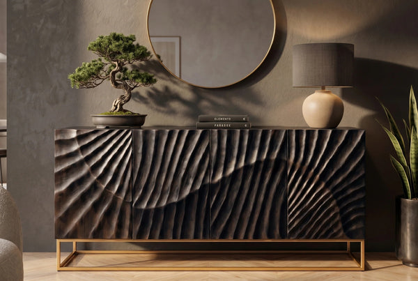Sideboard Fossil 177cm Mango Wood Black