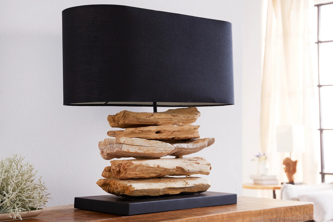 Table Lamp Riverine II 50cm Driftwood Black