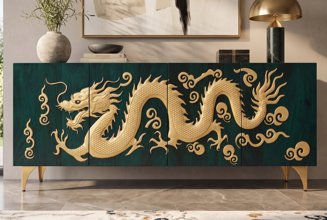 Sideboard Dragon 177cm Mango Wood Turquoise