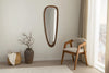 Wall Mirror Organic 122cm Walnut Look Brown