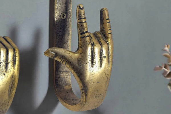 Coat Hook Fingers 17cm Metal Brass