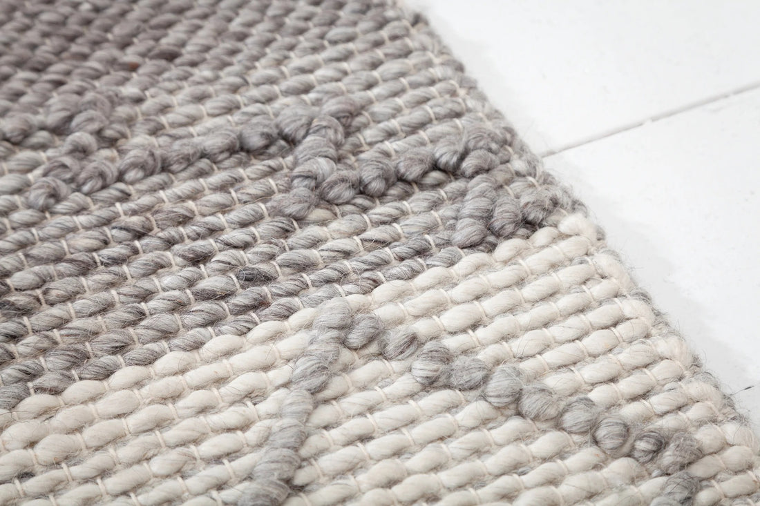 Hand-woven Rug Lana 240x160cm Wool Grey