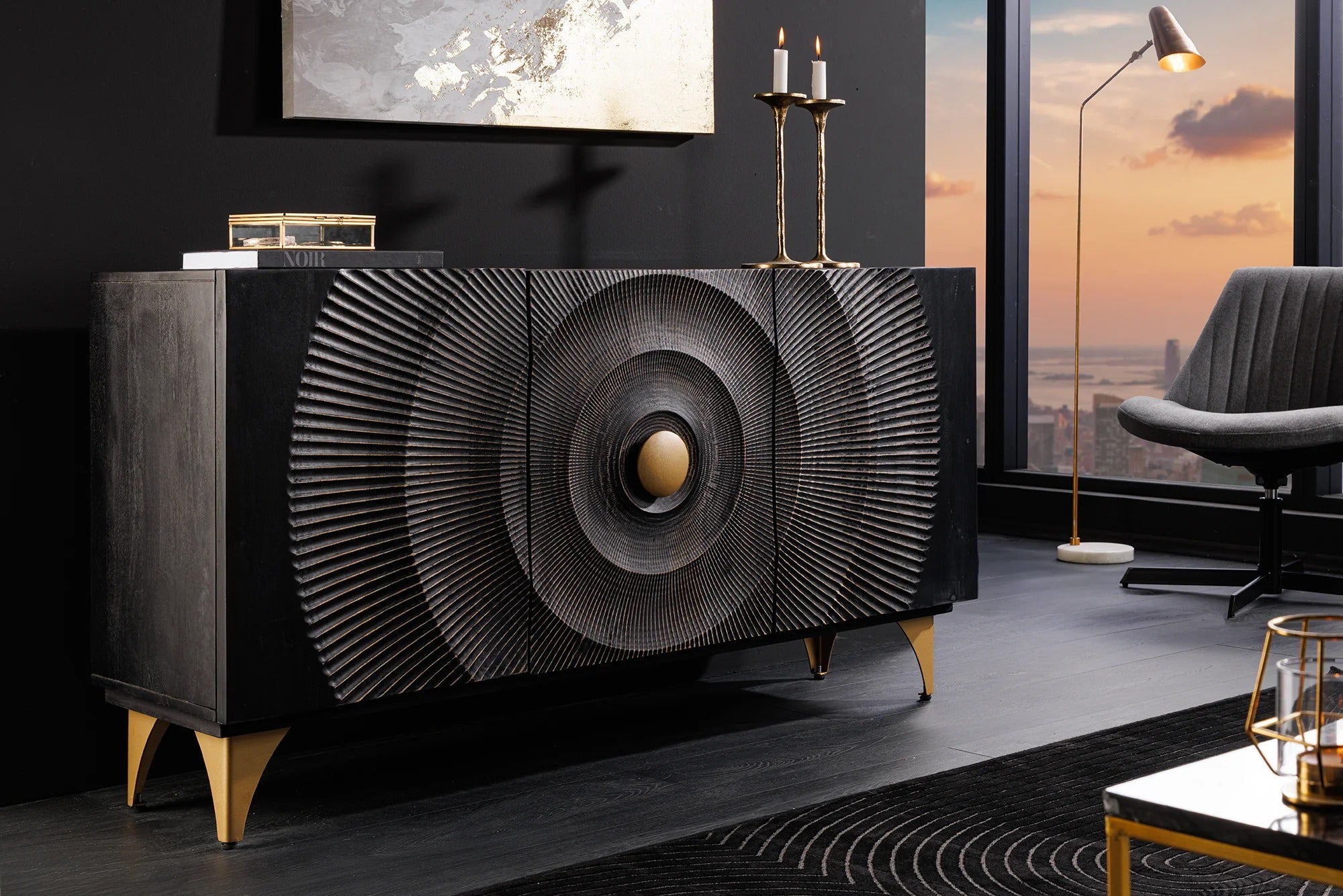Sideboard Golden Eye 140cm Mango Wood Black