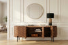 TV Stand Adlon 160cm Mango Wood Brown 3D Effect
