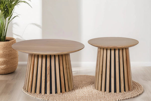 Set Of Two Coffee Tables Yoko 50cm/70cm Acacia Wood Natural
