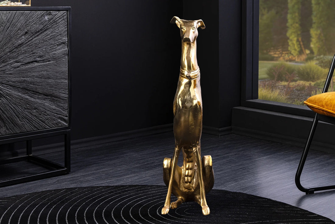 Sculpture Greyhound 69cm Metal Gold