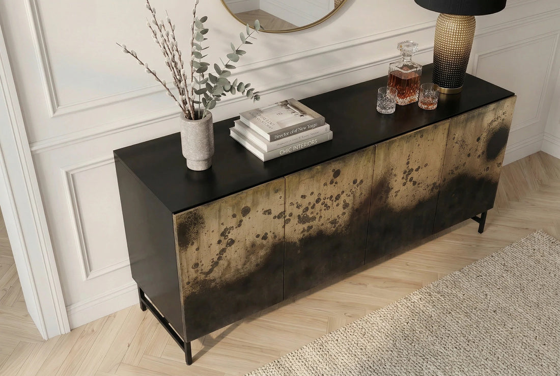 Sideboard Oxid 177cm Mango Wood Black Gold