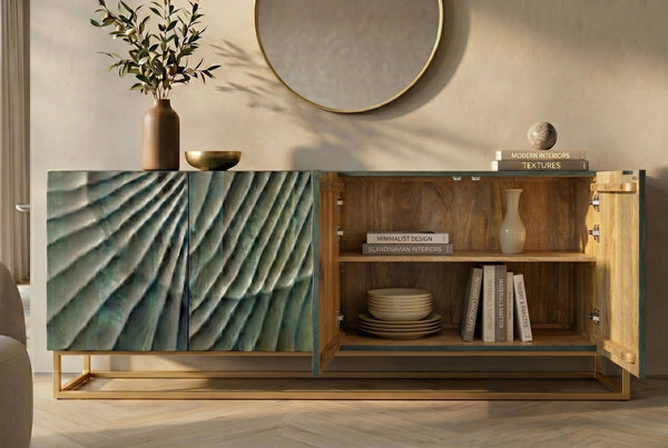 Sideboard Fossil 177cm Mango Wood Turquoise
