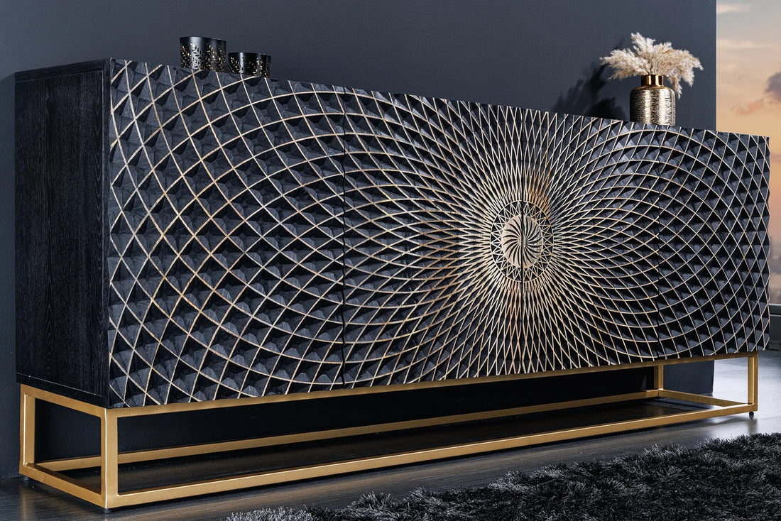 Sideboard Illusion 177cm Mango Wood Black