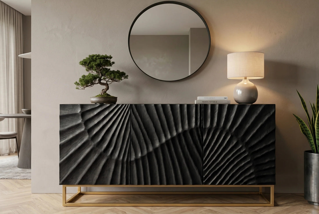 Sideboard Fossil 140cm Mango Wood Black