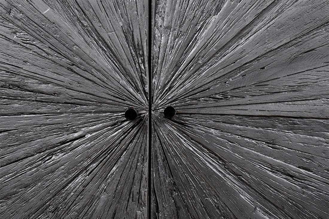 Cabinet Barracuda 120cm Mango Wood Black Teak Wood Grey