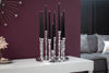 9-Flame Candlestick Baroque 30cm Metal Silver