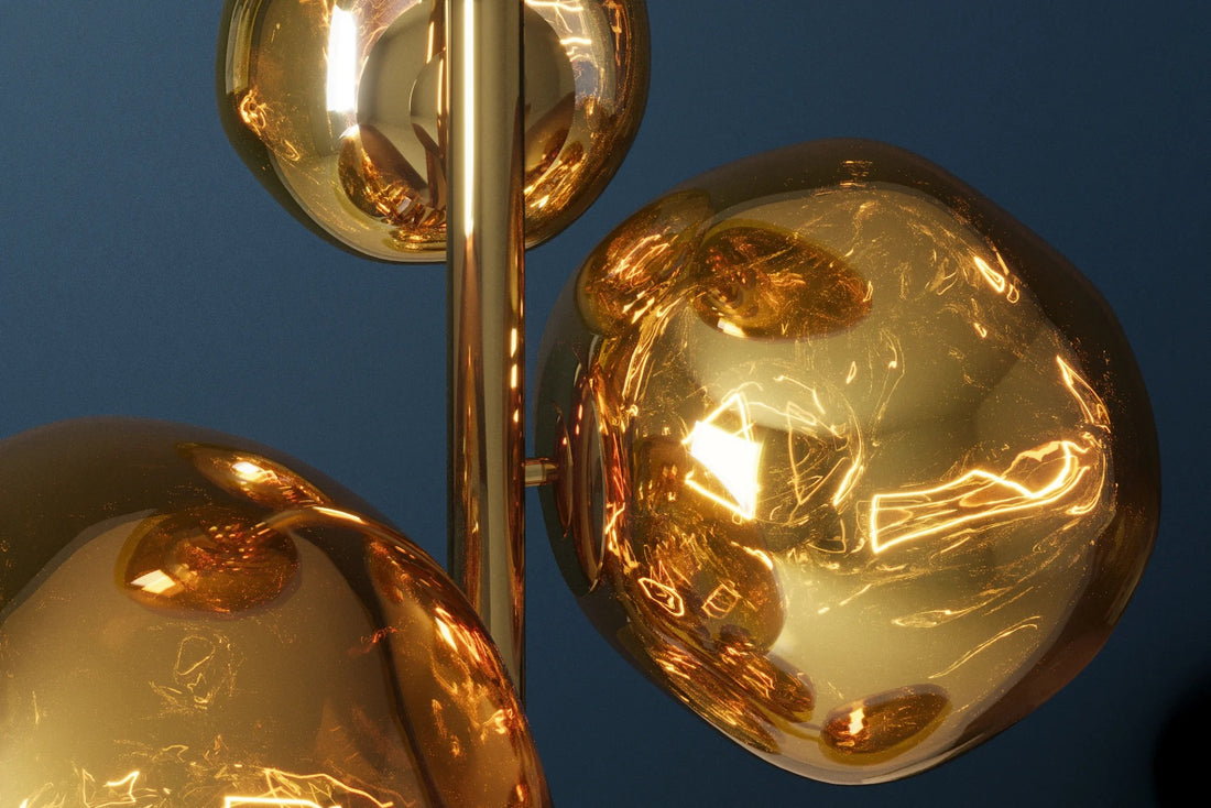 Floor Lamp Liquid Diamond 168cm Glass Gold