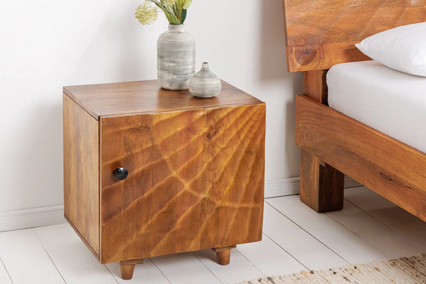 Bedside Table Fossil 50cm Mango Wood Brown